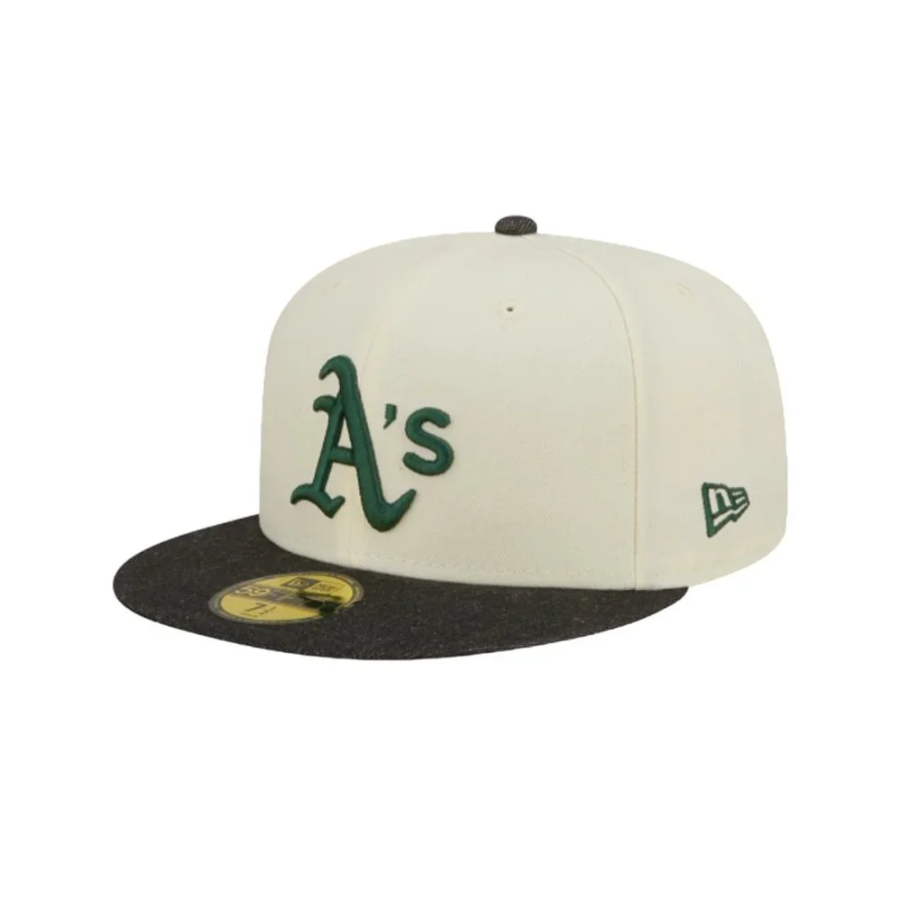 New Era Oakland Athletics Black Denim 59FIFTY Fitted Hat Chrome White - Picture 3 of 7